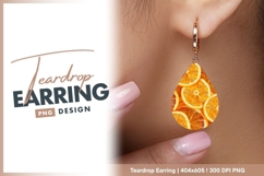 Orange Slices In A Teardrop Shape Teardrop Earring Png Product Image 1