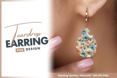 Elegant Floral Teardrop Earring Png Product Image 1