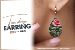 Embroidered Rose Teardrop Earring Png Product Image 1