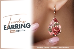 Floral Teardrop Earring Png Product Image 1