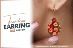 Fresh Strawberries Teardrop Earring Png Product Image 1