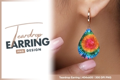 Colorful Teardrop Earring Design Png Product Image 1
