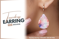 Watercolor flower background delicate Teardrop Earring Product Image 1