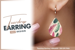 Feather Pattern Design Teardrop Earring Png Product Image 1