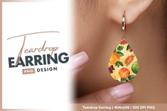 Watercolor Fruit Pattern Teardrop Earring Design Product Image 1