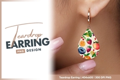Watercolor Teardrop Earring With Teardrop Earring Product Image 1