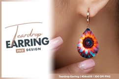 Colorful Sunflower Teardrop Earring Png Design Product Image 1