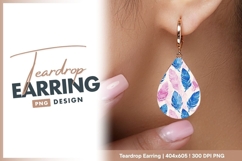 Watercolor Feathers Teardrop Earring Design Product Image 1
