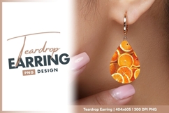 Orange Slice Teardrop Earring Png Design Product Image 1