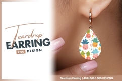 Cute Pineapple Seamless Pattern Teardrop Earring Png Product Image 1