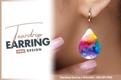 Colorful alcohol ink abstract art Teardrop Earring Product Image 1