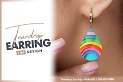 Colorful arcs abstract background design Teardrop Earring Product Image 1