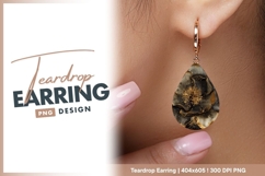 Elegant gold accented floral abstract art Teardrop Earring Product Image 1