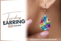 Watercolor flowers tropical floral artistic Teardrop Earring Product Image 1