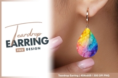 Vibrant colorful abstract alcohol ink art Teardrop Earring Product Image 1