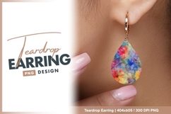 Abstract floral watercolor painting Teardrop Earring Product Image 1