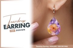 Abstract floral watercolor background teardrop earring png Product Image 1