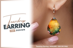 Vibrant floral frame hand painted oil Teardrop Earring Product Image 1
