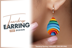 Colorful paper layers artistic background Teardrop Earring Product Image 1