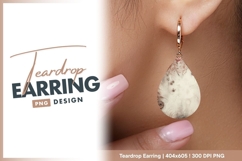 Floral teardrop shape with earring accent Teardrop Earring Product Image 1