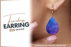 Watercolor texture teardrop shape with Teardrop Earring Product Image 1