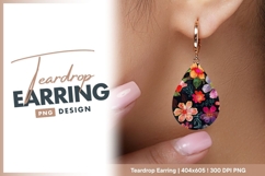 Floral pattern teardrop earring png design Product Image 1