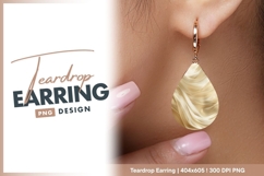 Abstract gold fabric fluid teardrop earring png Product Image 1