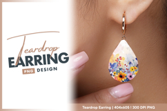 Watercolor floral background with painted Teardrop Earring Product Image 1