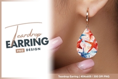 Watercolor starfish group teardrop earring png design Product Image 1