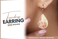 Pink peony teardrop earring png Product Image 1