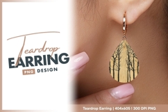 Winter trees teardrop shape grunge Teardrop Earring Product Image 1