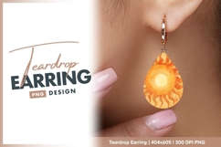 Artistic golden sunburst teardrop earring png Product Image 1