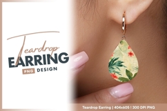 Tropical floral teardrop earring png design Product Image 1