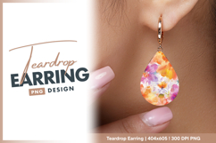 Watercolor floral pattern vivid colors Teardrop Earring Product Image 1