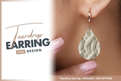 Cream cable knit teardrop earring png Product Image 1