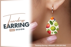 Colorful fruits composition teardrop earring png Product Image 1