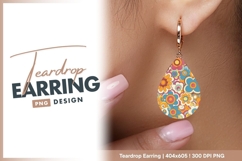 Retro floral teardrop earring png design Product Image 1