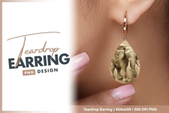 Origami elephant art piece paper texture teardrop earring Product Image 1