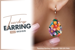 Colorful floral arrangement vector bright teardrop earring Product Image 1