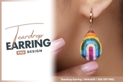 Textured rainbow abstract art modern teardrop earring Product Image 1