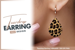 Leopard fur texture pattern background teardrop earring png Product Image 1