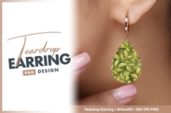 Fresh green leaves seamless vector pattern teardrop earring Product Image 1