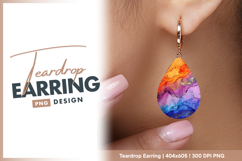 Colorful ink flow abstract artistic Teardrop Earring Product Image 1