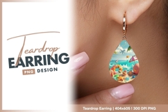 Playful summer beach candy scene teardrop earring Product Image 1