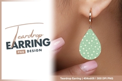 Pastel green background with stars and teardrop earring Product Image 1