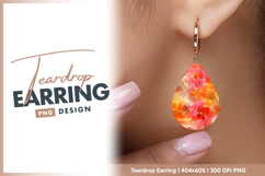 Vivid floral watercolor painting seamless Teardrop Earring Product Image 1