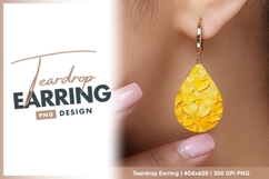 Yellow heart oil paint romantic teardrop earring Product Image 1