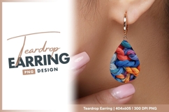 Colorful braided cord background teardrop earring png Product Image 1
