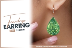 Green leaves seamless pattern with teardrop earring png Product Image 1