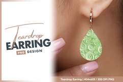 Mint green paper curl abstract teardrop earring Product Image 1